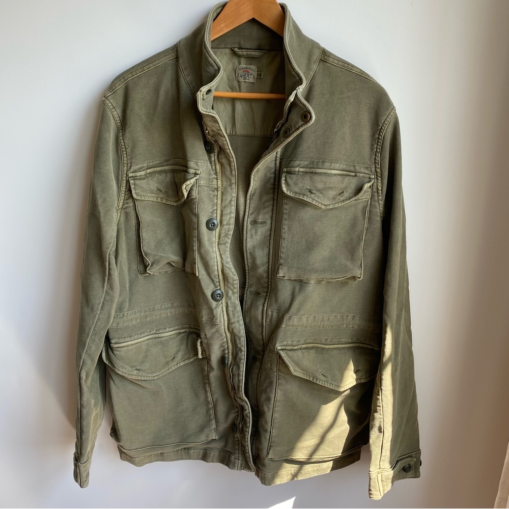 Faherty M65 Stretch Terry Jacket Olive Men’s Size Medium